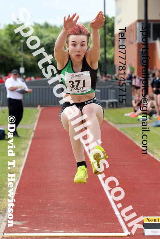 Womens under-20s long jump, 2021 Northern Senior and Under-20s Champs., Leigh. Photo: David T. Hewitson/Sports for All Pics